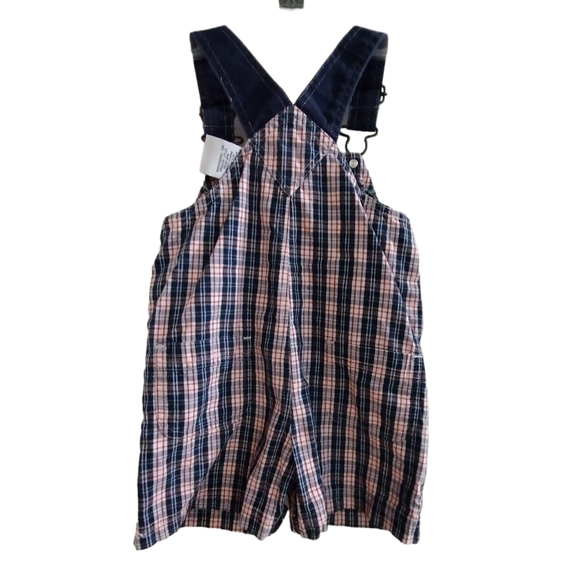 Small Steps Red, white & blue overall plaid shorts! 24 months - summer fun! - Picture 3 of 7